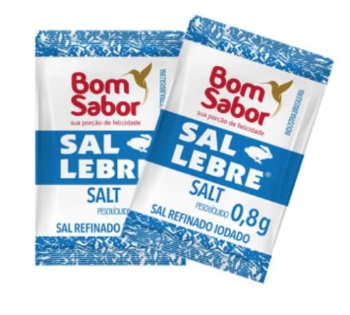 Sal Refinado Sachê Bom Sabor | Lebre 0,8g Caixa com 2.000Un - 1 Unidade